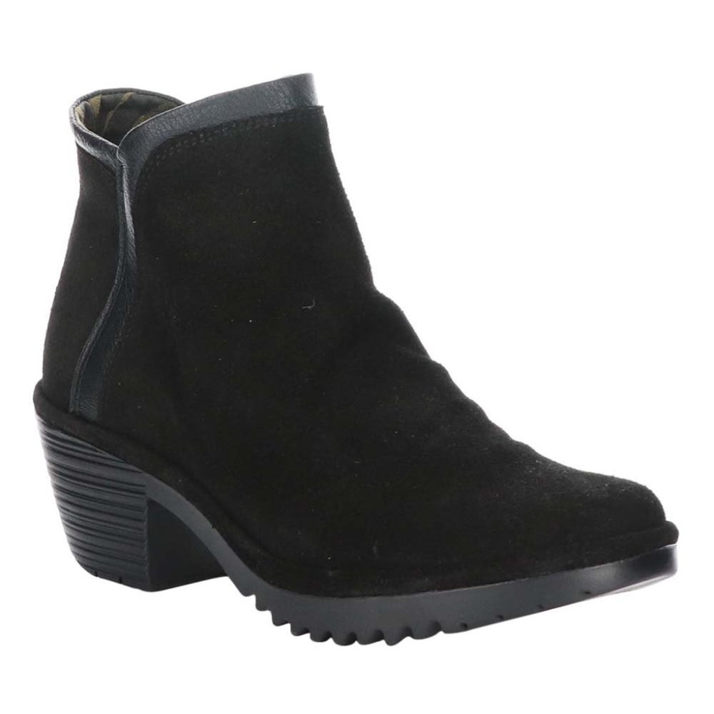 Fly London Black Suede Ankle Booties with Side Zip - in originally box - Picture 2 of 8